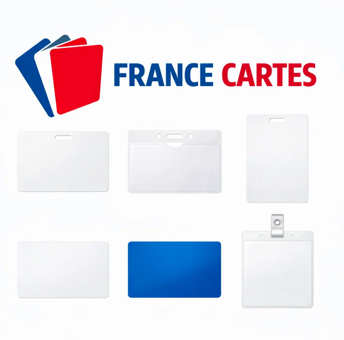 FRANCE CARTES - CL-76-5x100-ROUGE - Cartes PVC Rouge 86x54mm - 0.76mm (5x100 pcs)