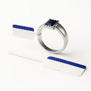 etiquettes standard blanches filet bleu bijoux bijouterie  boucle lanière
