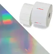 rouleaux &eacute;tiquettes holographique hologramme argent  imprimante jet d encre