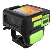 Terminal transportable Android Zebra WS501 portÃ© sur le dos de la main pour le triage logistique.