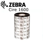 Ruban transfert thermique Zebra 1600 Cire industriel noir 220mm x 450m.