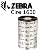 Ruban transfert thermique Zebra 1600 Cire Semi-Industrial noir 300m.