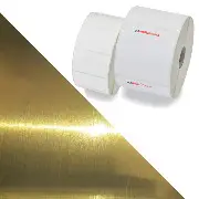 rouleau &eacute;tiquette polyester m&eacute;tallique or bross&eacute; imprimante jet d encre
