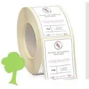 &eacute;tiquette autocollante couleur papier recycl&eacute; bobine rouleau
