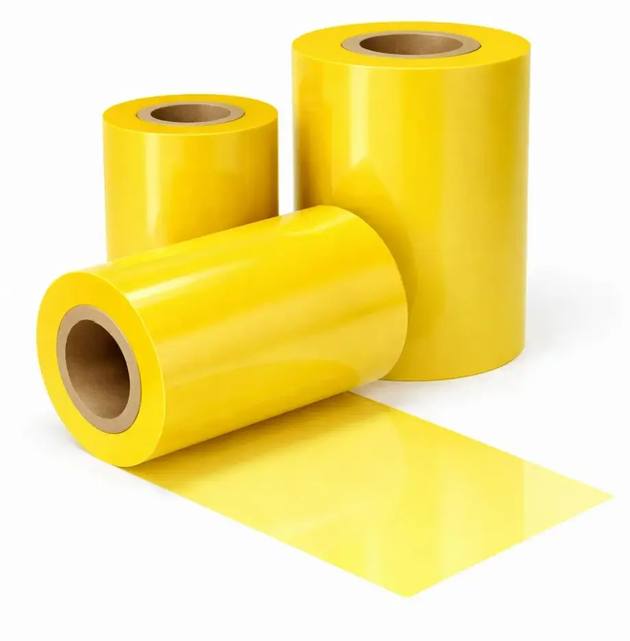 ruban film transfert jaune etiquette