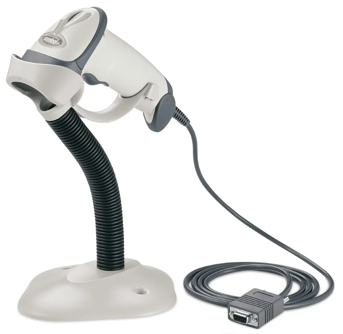 Lecteur Zebra LS2208 en saisie de produit.