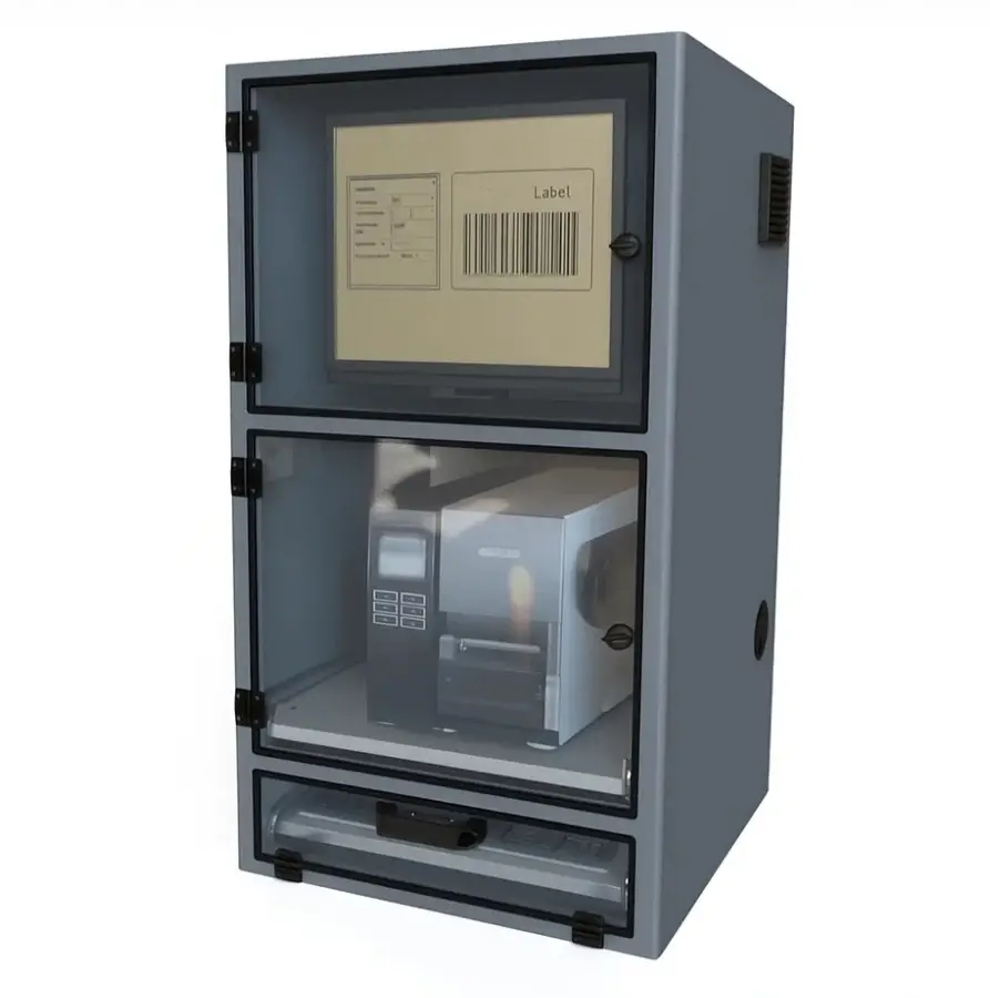 Armoire de protection poussière eau humidité écran panel PC imprimante étiquette