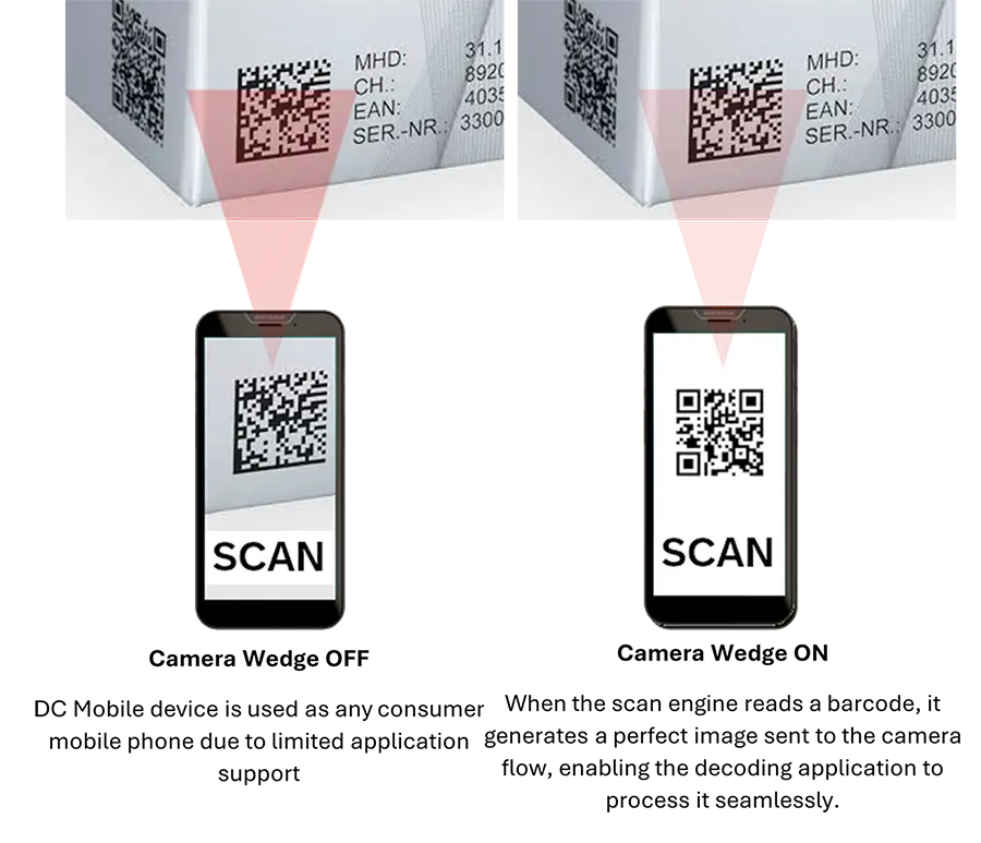 Capture via Camera Wedge Datalogic