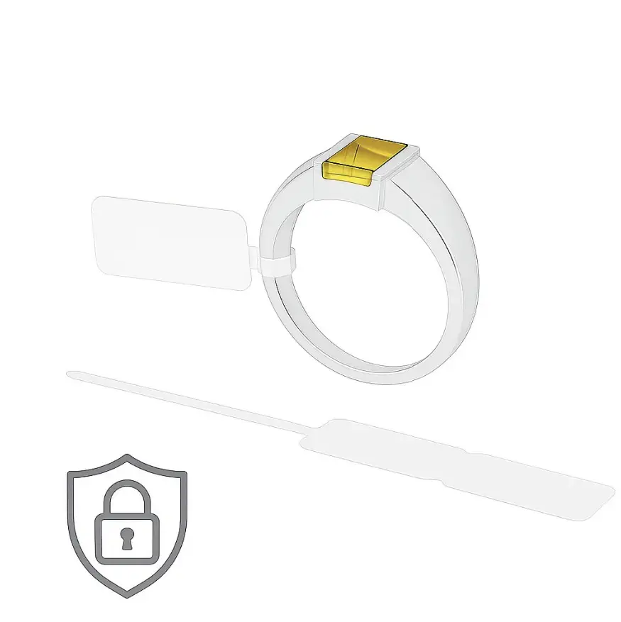 etiquette blanche bijoux bijouterie antifraude destructible anti contrefacon