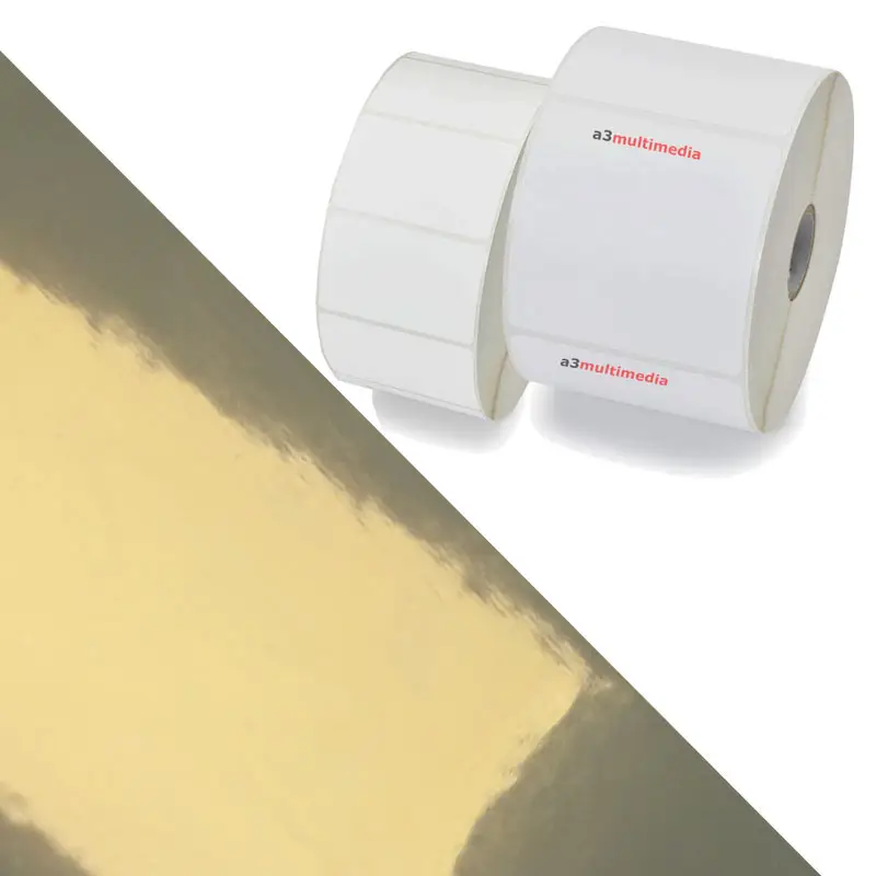 rouleau &eacute;tiquette polyester m&eacute;tallique or brillant imprimante jet d encre