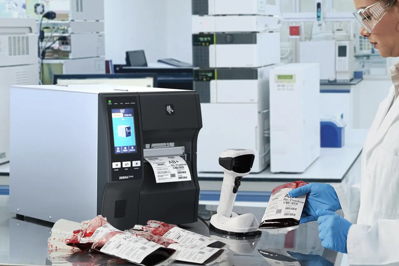 rouleau étiquette autocollante polypropylène poche de sang zebra toshiba honeywell