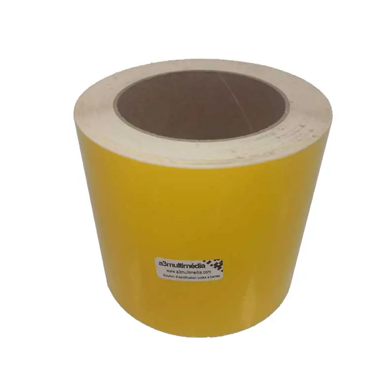 rouleau étiquette adhésive polyester jaune zebra toshiba sato