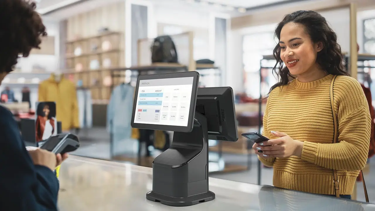 borne tactile avec scanner codes barres zebra kc50