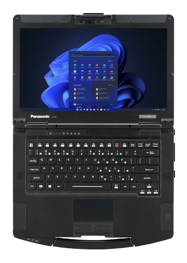 Ordinateur durci Panasonic Toughbook 40 utilisé sur chantier industriel.
