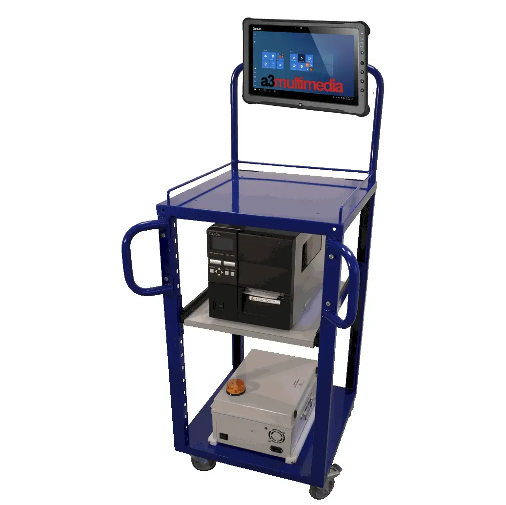 chariot zebra imprimantes mobile pc scanner