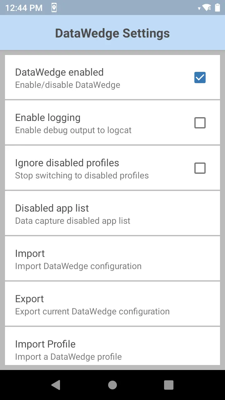 logiciel datawedge android Zebra configuration lecteur code barre
