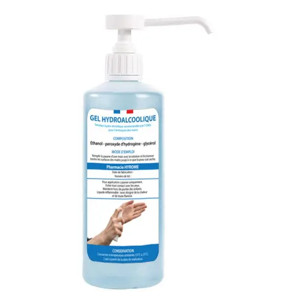 etiquette gel antimicrobien