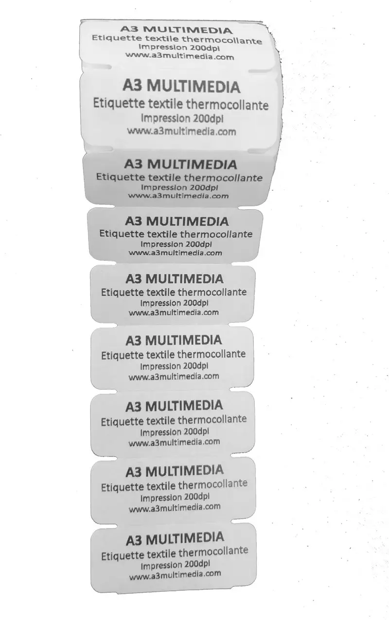 etiquette textile thermocollante