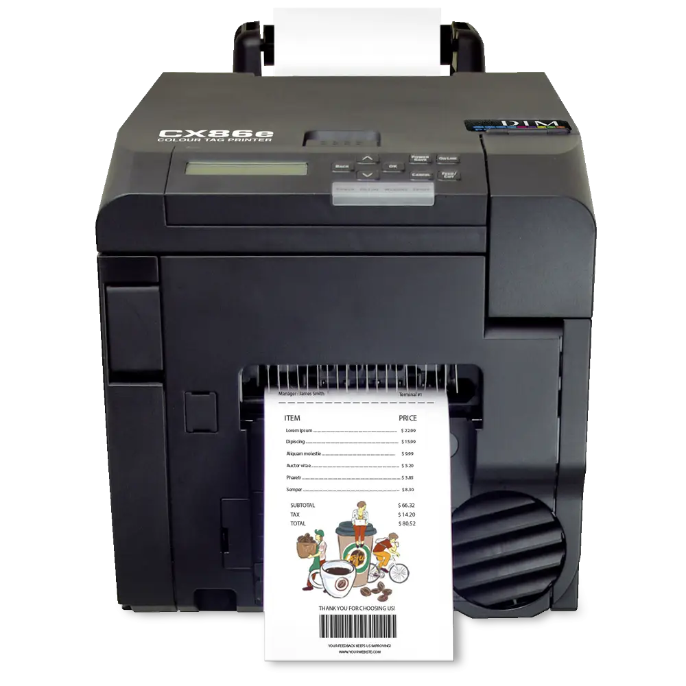 Imprimante couleur billet crate coupon CX86E etiquetage