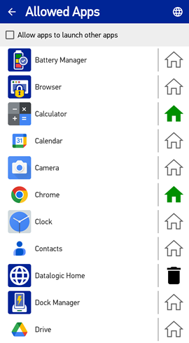 Interface simplifiée opérateur du Datalogic Launcher sur Memor 12