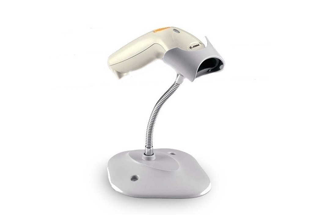 Scanner laser Zebra LS1203 en lecture sur produit.