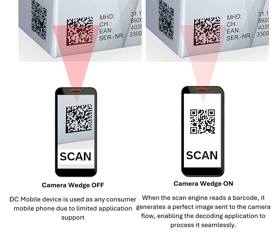 Capture via Camera Wedge Datalogic