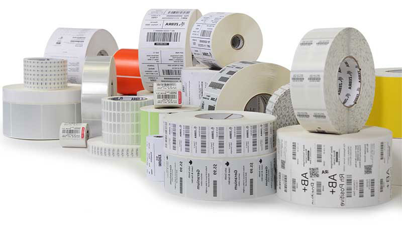 rouleaux étiquettes adhésives polyethylene zebra toshiba sato