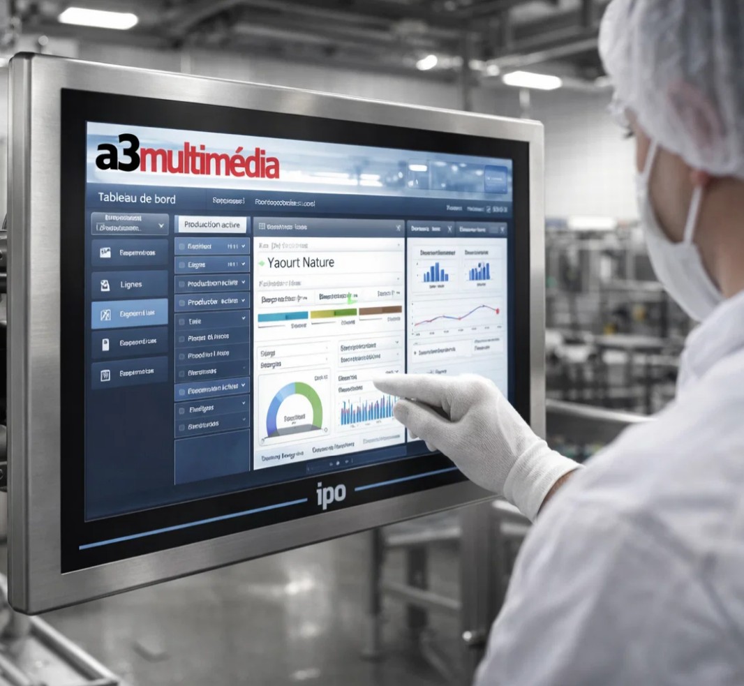 Panel PC agroalimentaire inox 15.6 pouces lavage haute pression.