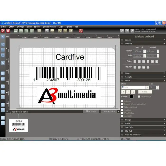 Logiciel de cr&eacute;ation de cartes Cardfive