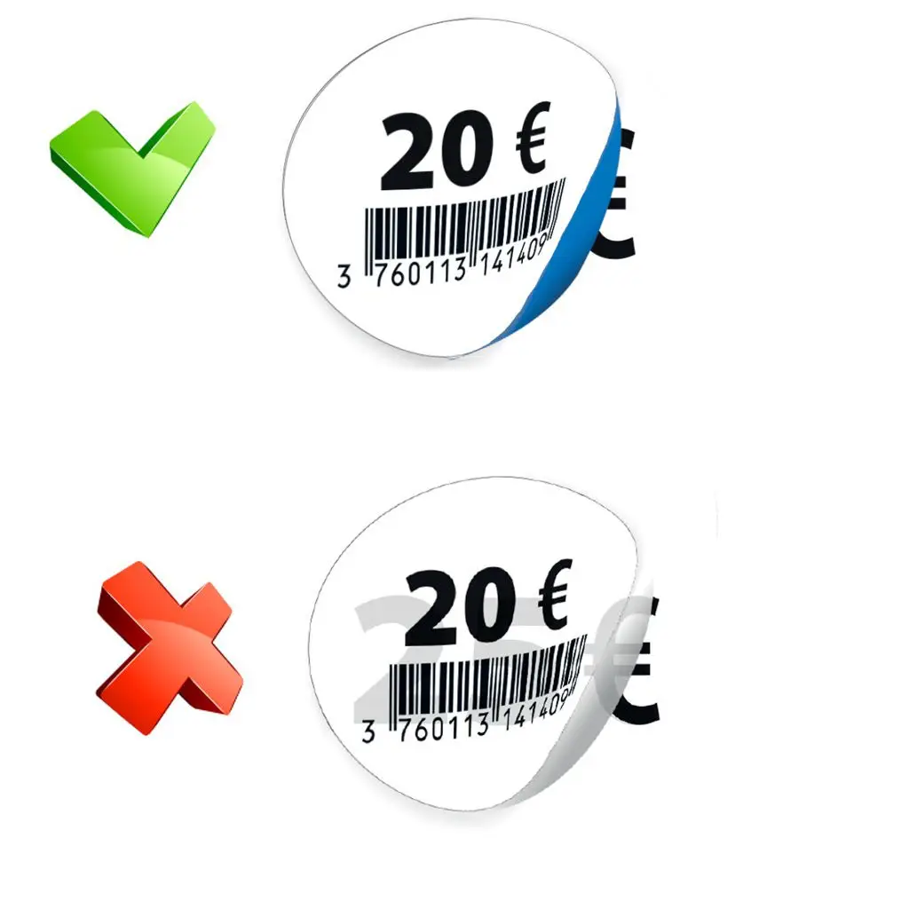 Etiquettes rectificatives de masquage