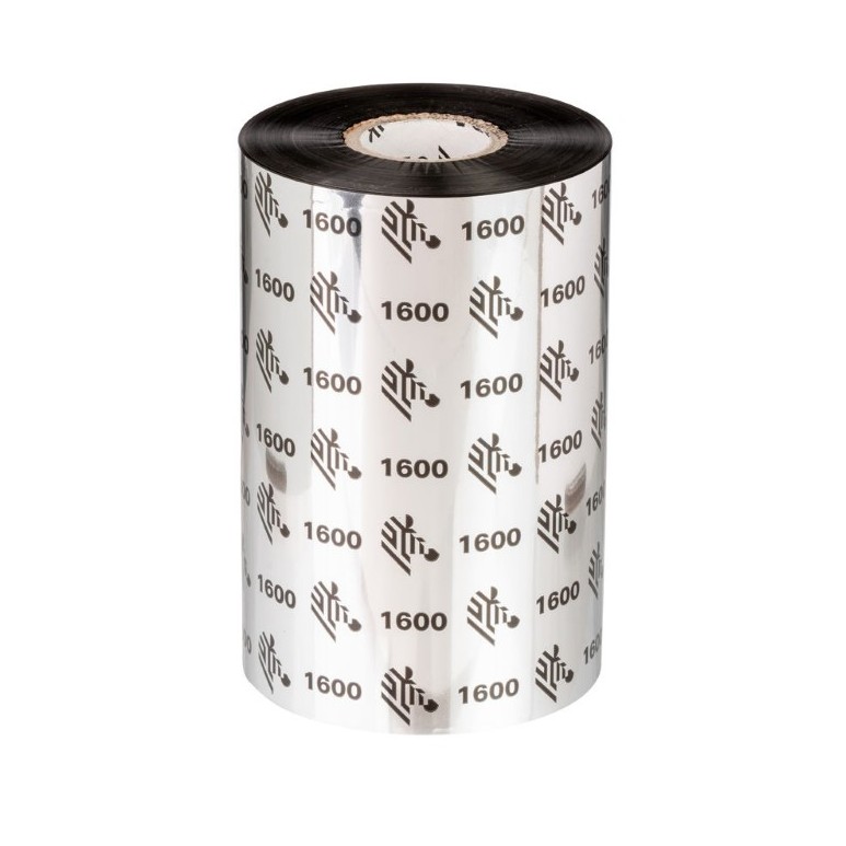Ruban Zebra 1600 cire noir pour imprimantes de bureau série bureau