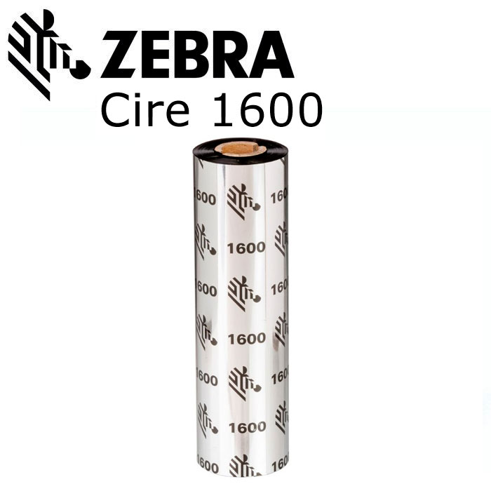 Ruban Zebra 1600 cire noir pour imprimantes de bureau série ZD
