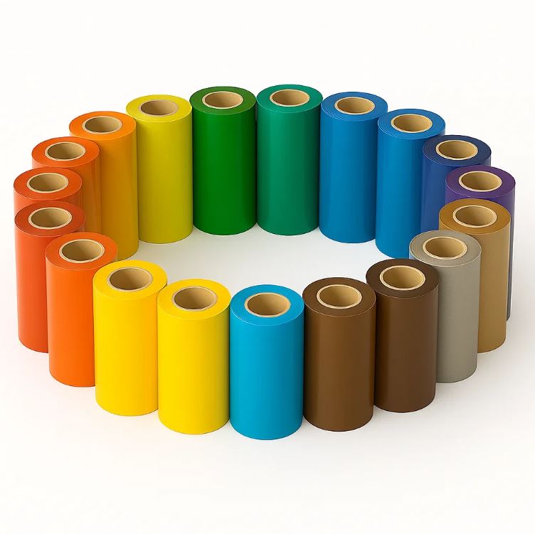 ruban film transfert jaune etiquette