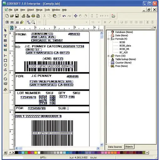 Logiciel etiquetage code barre Codesoft