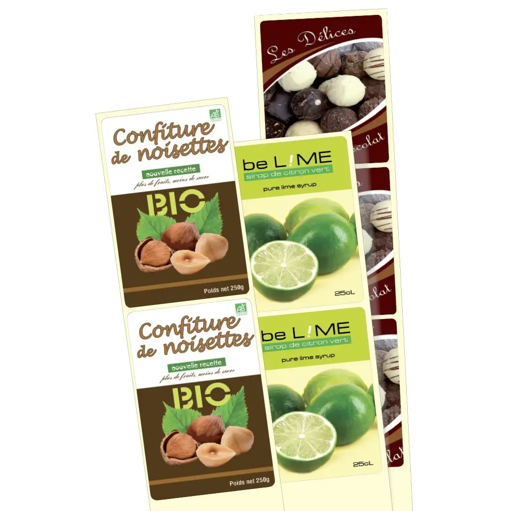 etiquette autocollante biodegradable ecologique rouleaux