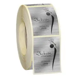 &eacute;tiquettes m&eacute;tal bross&eacute; polyester