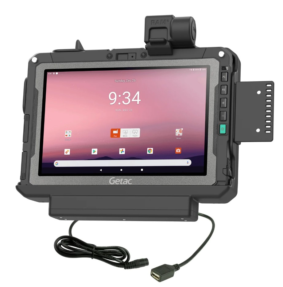 support alimenté voiture camion bateau tablette industrielle getac zx10