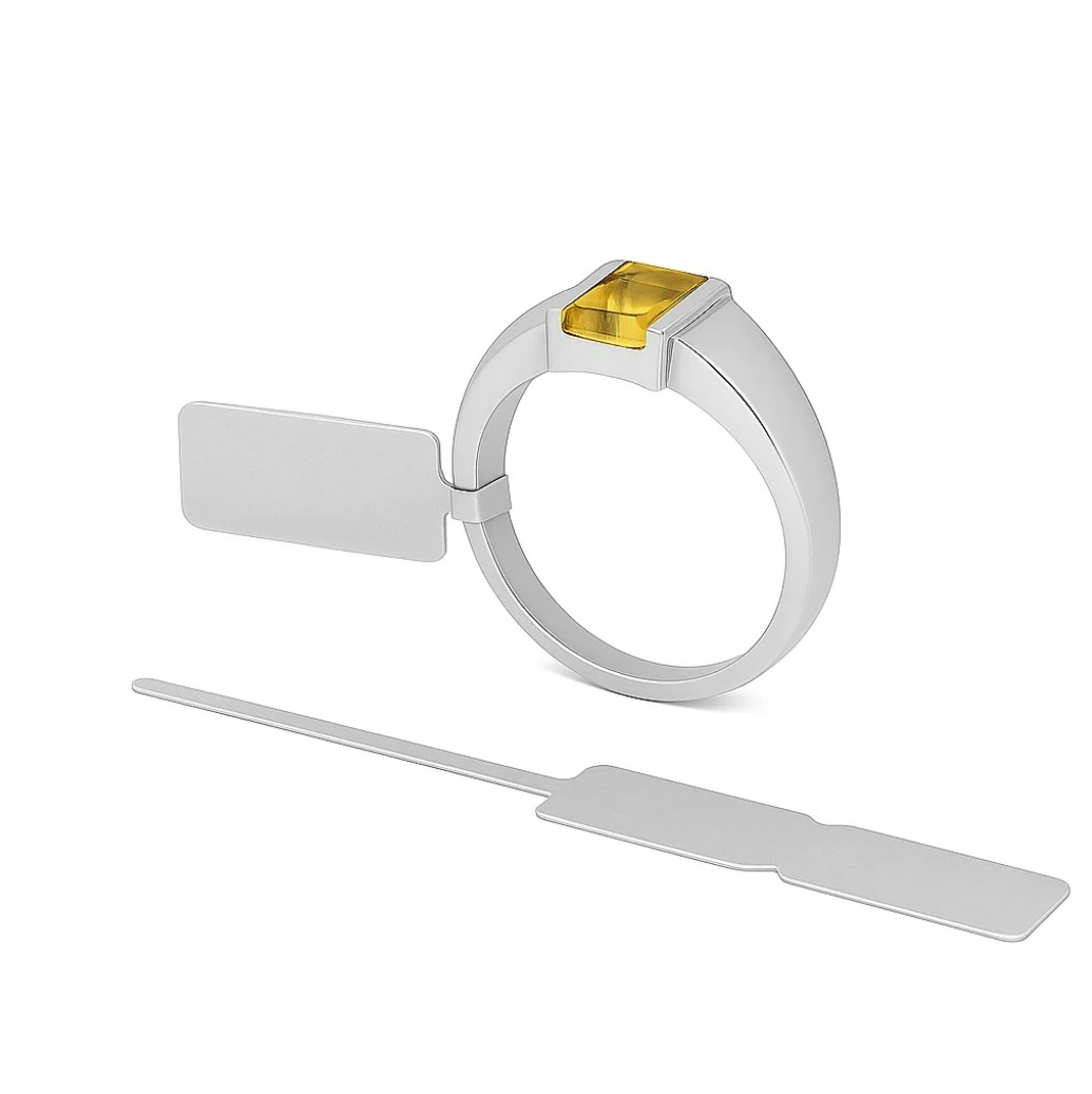 etiquette argent mat bijoux bijouterie  boucle lanière