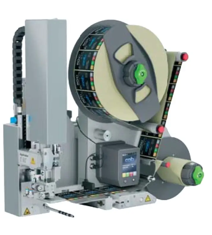 cab roxi 60 &eacute;tiqueteuse automatique vue ensemble ligne production