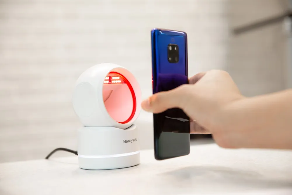 honeywell orbit hf680 vue côté lecteur omnidirectionnel 2d opos jpos point de vente