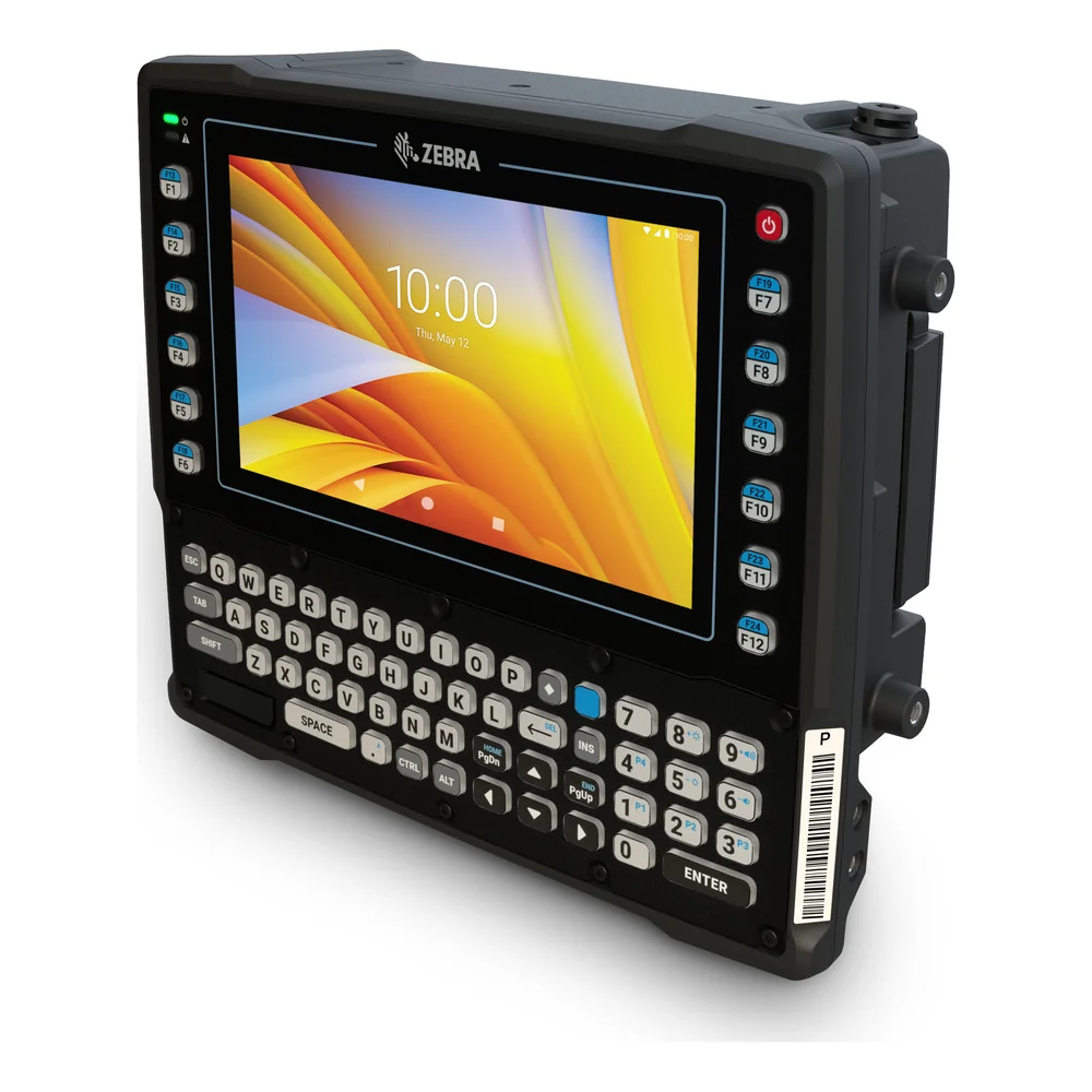 Clavier int&eacute;gr&eacute; du terminal chariot Zebra VC8300 vu de c&ocirc;t&eacute;