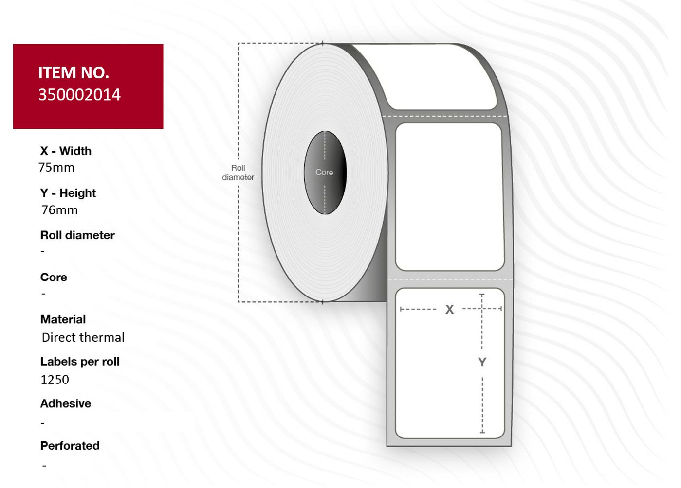 Capture - 35002014 - Ticket 75 x 76 mm. Blanc.