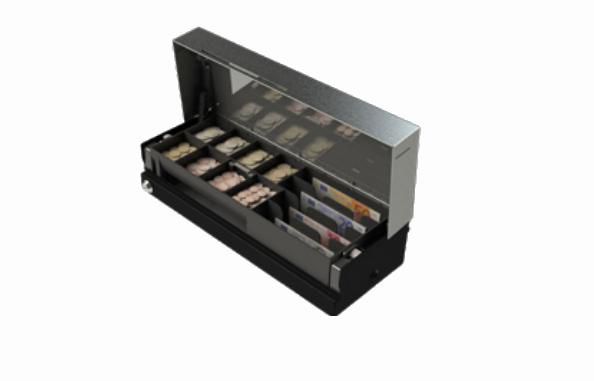 APG CASH DRAWER - 460MOD03-0761 - 460 Tiroir à couvercle rabattable, couvercle intégral 8C6VN, noir, S/