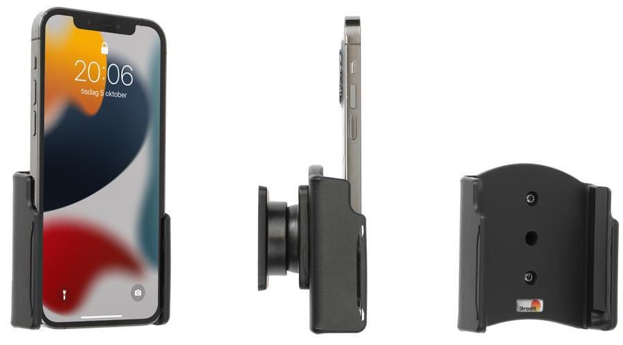 BRODIT - 711276 - Support passif inclinable et pivotant pour Apple iPhone 14/14 Pro, 13/13 Pro