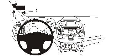 BRODIT - 804990 - ProClip ProClip 804990, Téléphone portable/Smartphone, Ordinateur de poche, Support passif, Voiture, Noir