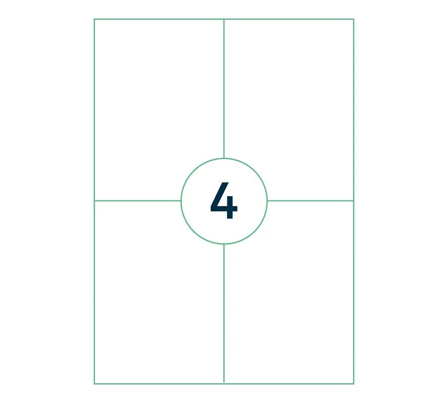 Capture - A4LABEL-105X148 - Capture A4 étiquette 105x148 mm. 4 labels  per sheet, 400 labels per  pack, 100 sheets per box.