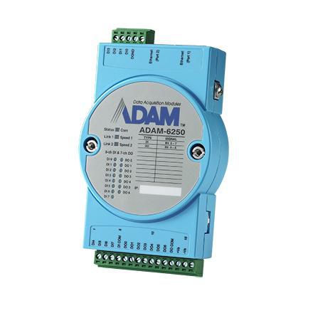 ADVANTECH DLOG - ADAM-6250-B - MODULE MODBUS TCP I/O NUMERIQUE ISOLE A 15 CANAUX