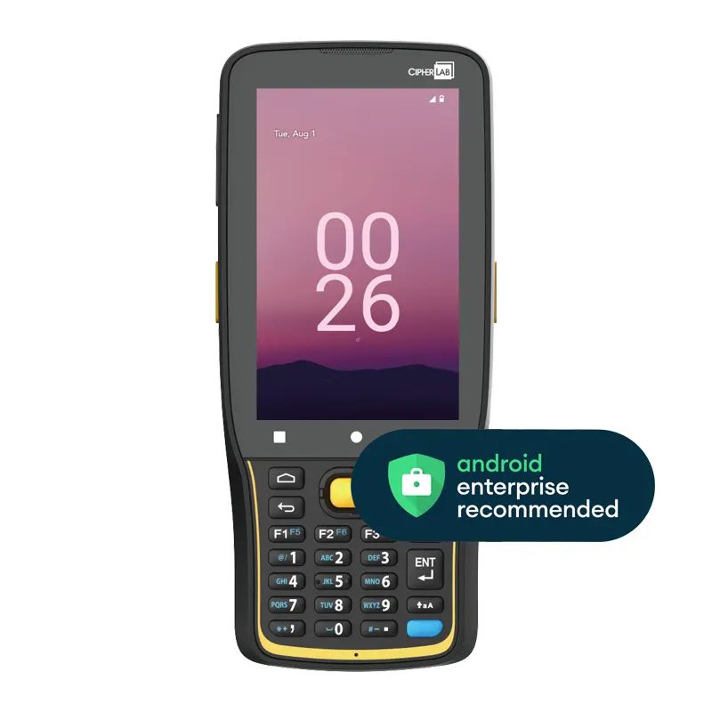CIPHERLAB - AK26EM4DNNG41 - CipherLab RK26  GSM/UMTS/HSPA+/LTE,WiFi,bluetooth,NFC ,2xSIM,MR 2D,4/64GB,6MP Cam,25 Key Num,No Adapter/Plug, A12 GMS,4000mAh
