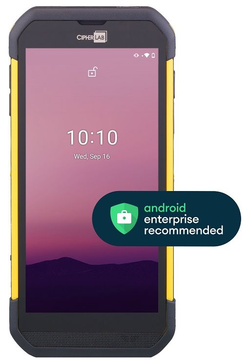 CIPHERLAB - AS3574RF1EUQ1 - CipherLab RS35 A11, bluetooth/WIFI/NFC,4/64G  RAM/ROM,courtes distances 2D Imager,5.5"  HD+, 13/5Mp Rear/Front,EU Adapter,Snap on,GMS