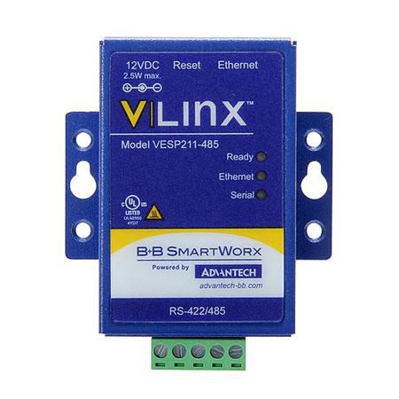 ADVANTECH DLOG - BB-VESP211-485 - Advantech Serial Device Server, One ethernet  to One TB RS-422/485, AC  Adapter